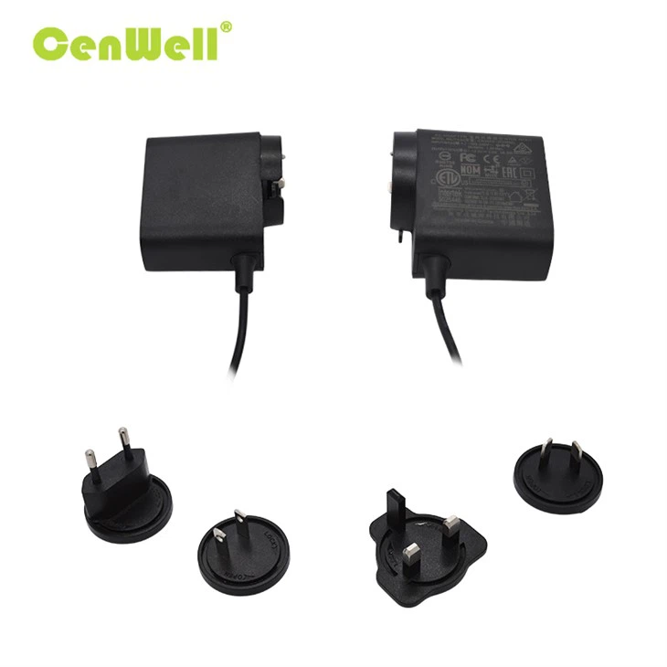 12V 3A 36W GaN Wall AC Power Adapter Interchangeable Plug